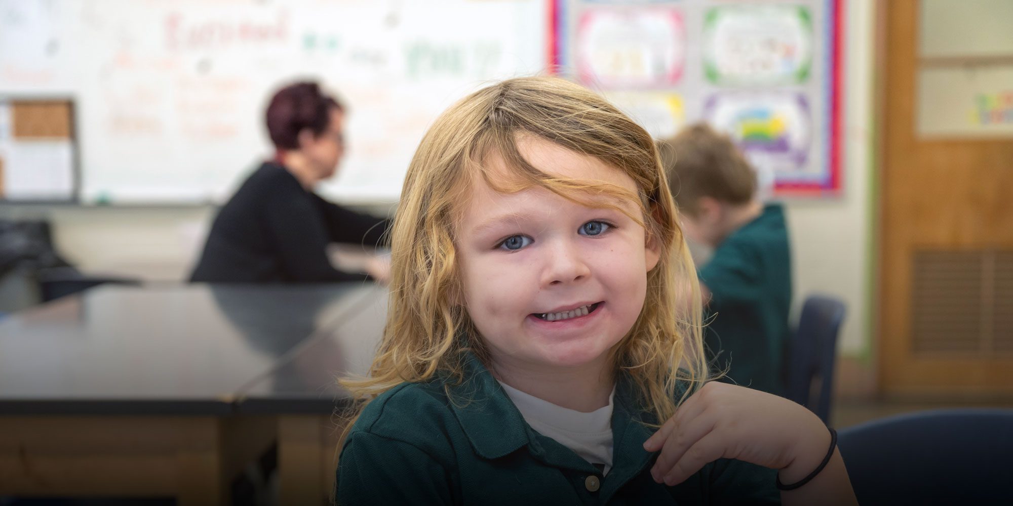 Smiling elementary student